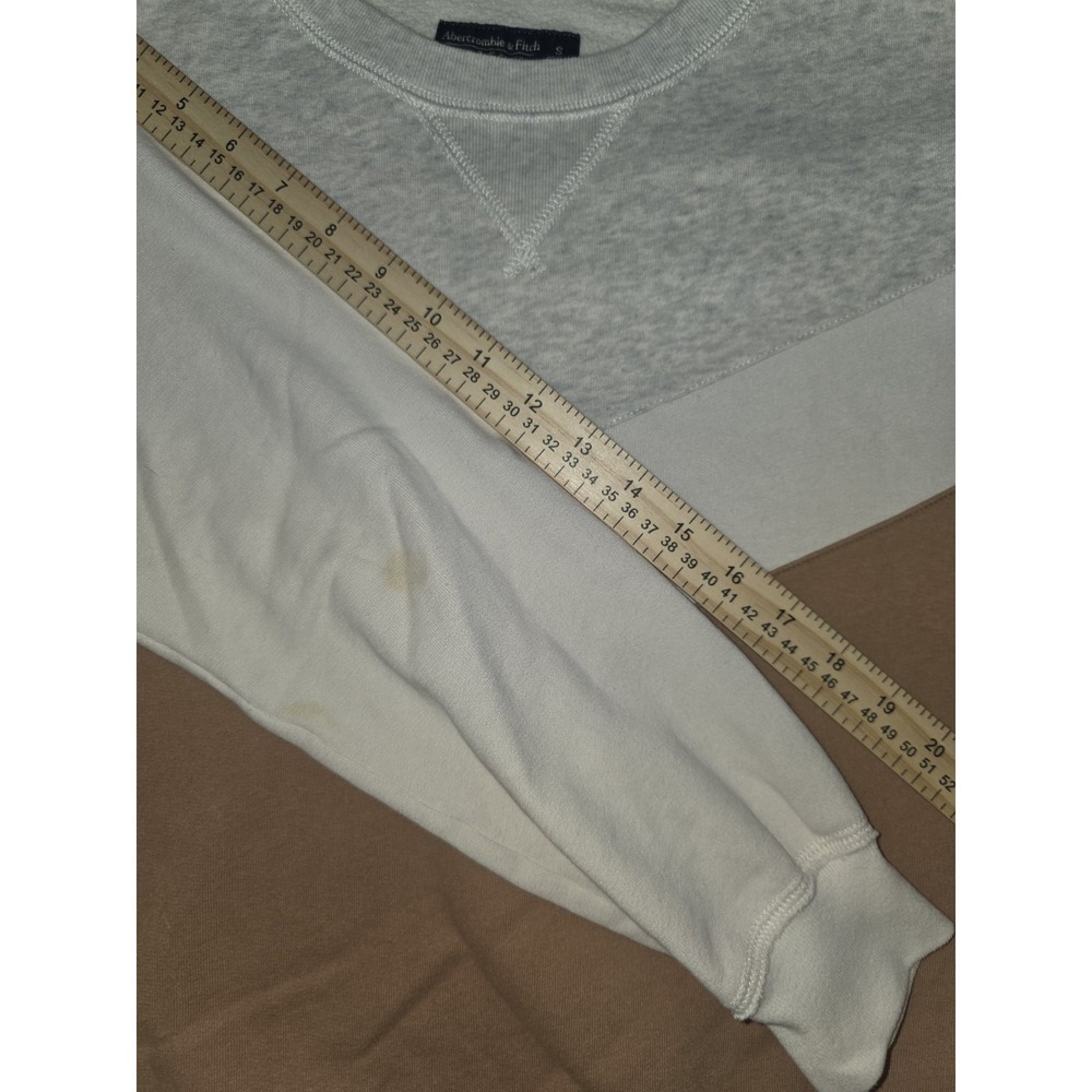 Abercrombie & Fitch Chevron Colorblock Size S Gray White Brown Crewneck... - Picture 7 of 8